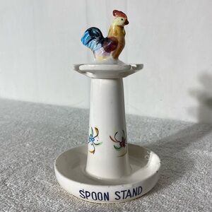 Vintage Ceramic Spoon Stand With Rooster